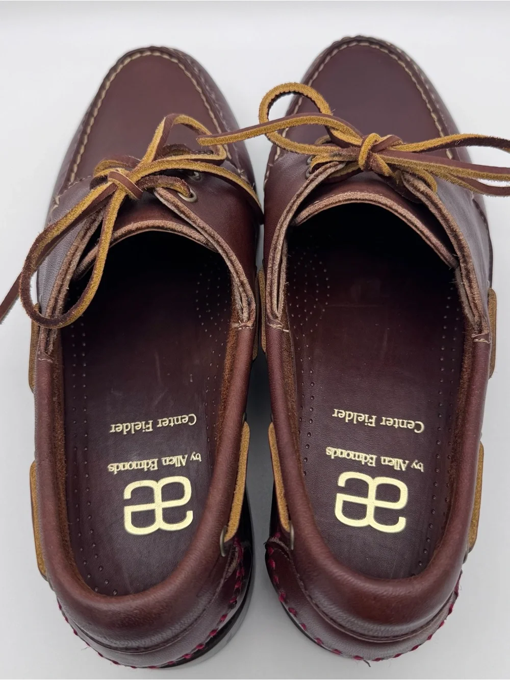 Allen Edmonds Center Fielder Brown Leather Moccasin Boat Shoes Men's Size 11 D